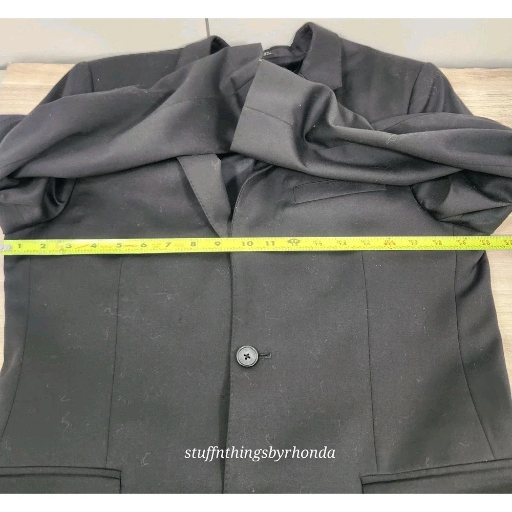 EXPRESS Black 2-Button Double Vented Wool Poly Blend 38R Blazer‎ Jacket